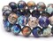Natural Gemstone Beads for Jewelry Making,8mm Mixed Blue Imperial Jasper Polished Round Smooth Stone Beads,Genuine Real Stone Beads for Bracelet Necklace 15 Inch
